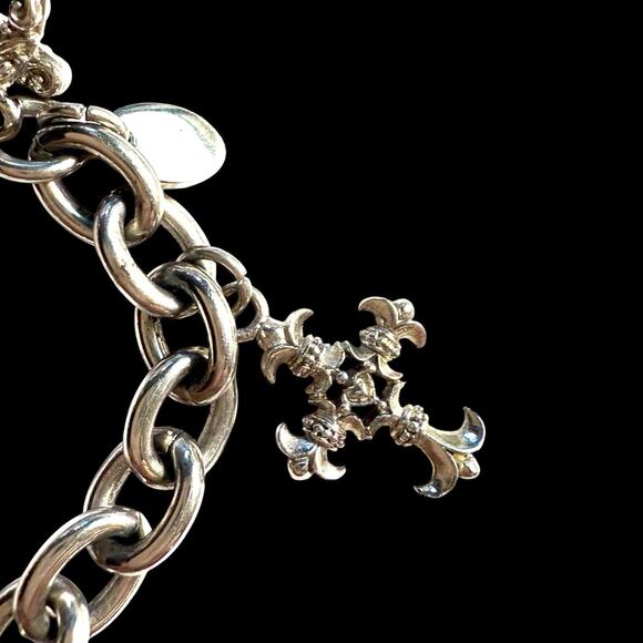 Lourdes Blessed 5 Crosses Religious Faith Bracelet Stainless Steel Silver Tone - Picture 4 of 9